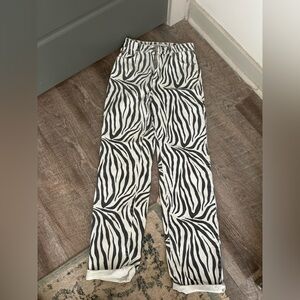 ZARA Zebra Print Jeans